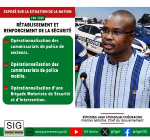 RÉTABLISSEMENT ET RENFORCEMENT DE LA SÉCURITÉ : Opérationnalisation des commissariats de police de secteurs