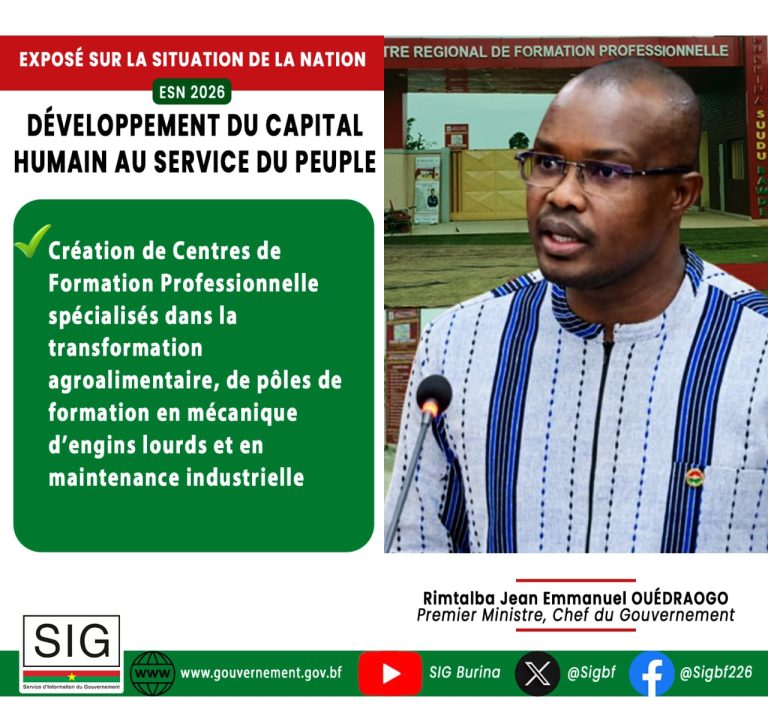 Exposé sur la situation de la Nation : Développement du capital humain au service du peuple