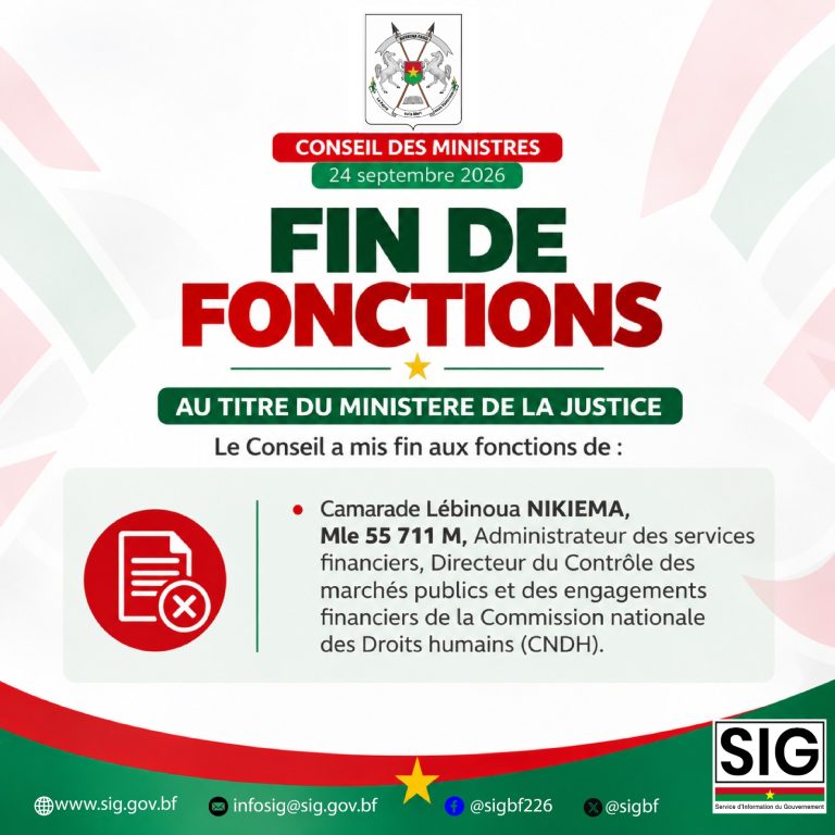 FIN DE FONCTION DU CAMARADE LEBINOUA NIKIEMA