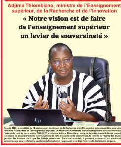 Invité de la rédaction : Notre vision est de faire de l'enseignement supérieur un levier de souveraineté, dixit Pr Adjima Thiombiano